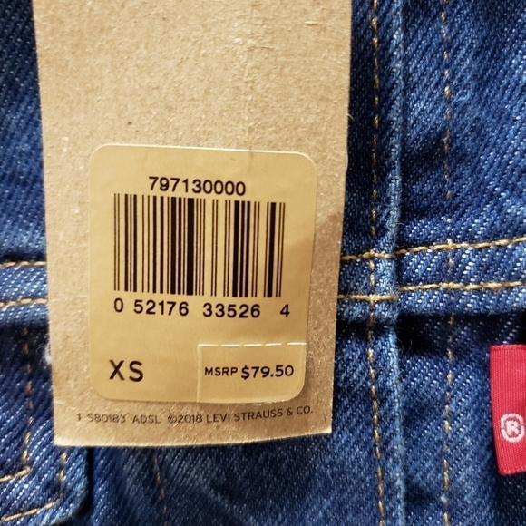 Levi's Y2K Denim Jean Jacket Womens Size XS Red White Blue Trim New 100% Cotton - Picture 8 of 11